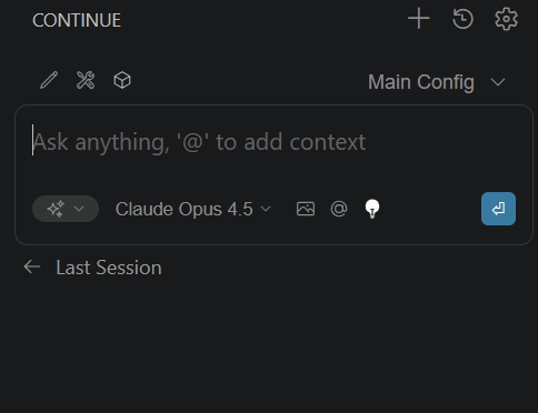 continue.dev chat input