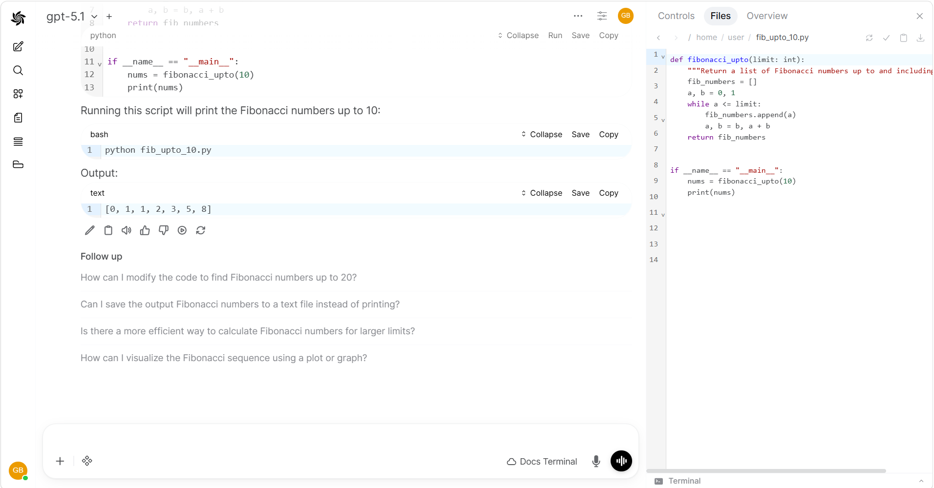 AI creating and running code for interactive applications