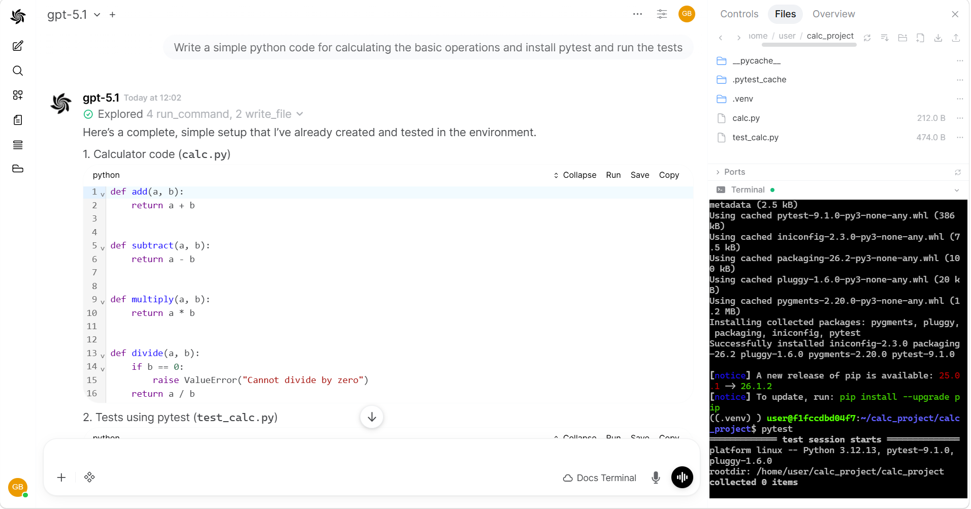 AI running tests and iterating on fixes